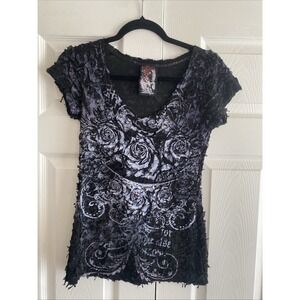In Vein Womens Small Y2K Black Rose Dark Whimsigoth Romantic Affliction
